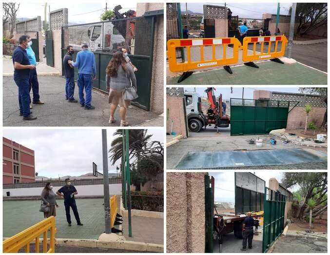 Obras de sustitución de las dos puertas/TA.